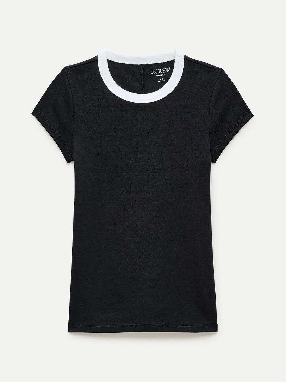 nwt j.crew perfect-fit ringer t-shirt in extra black S